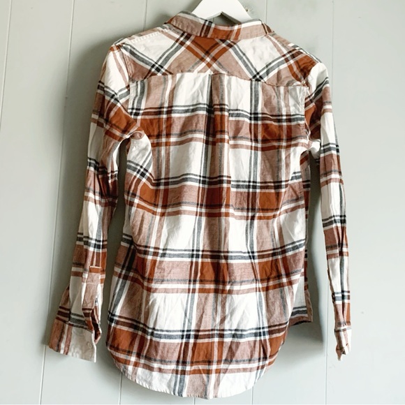 Weatherproof Vintage Comfort Stretch Flannel Button-Up Shirt Rust Plaid Size S - Picture 3 of 6